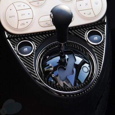 Real Carbon Fiber Car Gear Shift Panel Cover Trim For 2012-2015 Fiat 500 Foto 1 de 4