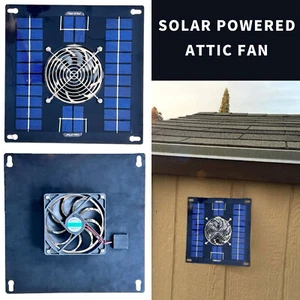400cfm Solar Powered Attic Fan System Roof Vent Fan For Attic or Greenhouse NEW - Picture 1 of 19
