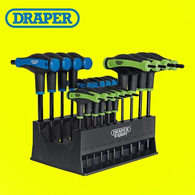 Draper 70388 20 Piece T-Handle Hexagon Allen & Torx Key Set 2-10mm / T8-T45 - Image 1 of 2