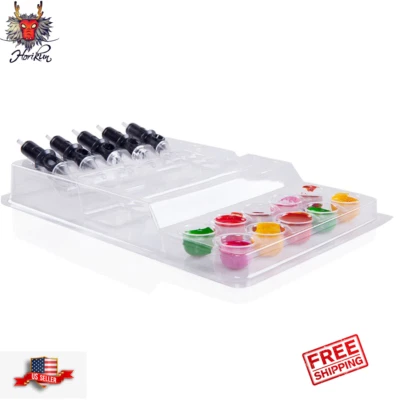25pcs Disposable Plastic Tattoo Cartridge Needle Holder Stand Clear Trays