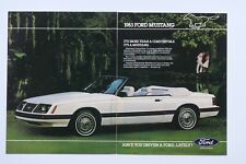 1983 Ford Mustang Convertible Vintage Original Print Ad 2 Page
