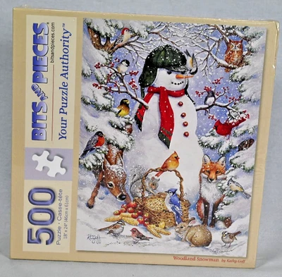 NUEVO Rompecabezas Sellado Woodland Muñeco de Nieve Kathy Goff Brocas y Piezas 500 Piezas Foto 1 de 3