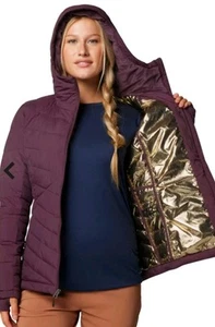 Womens Columbia Joy Peak 2 2024 Hooded Jacket Gold Omni Heat MOONVISTA Sz Med - Picture 1 of 8