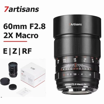 7artisans 60mm F2.8 Macro 2X Full Frame Large Aperture Lens for Canon Nikon Sony - Image 1 of 4