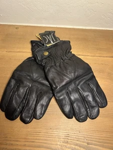 Jacob Ash Leather Gloves Genuine Black With Tags 40 Gram Insulated  - Picture 1 of 4