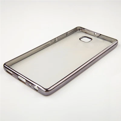 Custodia TPU Glossy Trasparente Nero Oro Huawei P9 Termoplastica Protettiva - Immagine 1 di 4