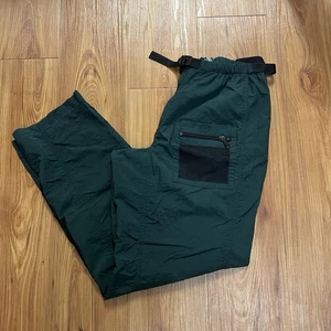 Cabelas Pants Men's M Reg Hunting Waist Unlined Belted Outdoor Green Nylon - Picture 1 of 12