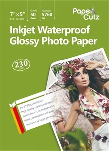 7 x 5 Gloss 230GSM High Quality Premium Coated Inkjet Photo Paper - 50 Sheets - Picture 1 of 11