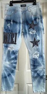 Amiri Men's Bandana Star-patch Skinny Jeans Distressed | NEW TAGS | 31 | STRETCH - Picture 1 of 15