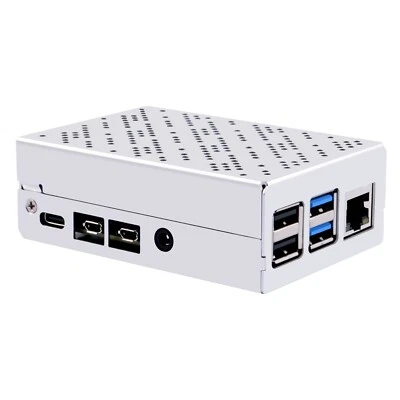 Raspberry Pi 4 Model B Metal Case Silver Enlosure Shell with Suspension Cooler - Image 1 of 4