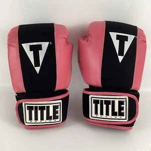 Guantes forzados en gel de boxeo Title talla mediana equipo deportivo atlético rosa - Imagen 1 de 8