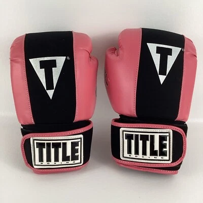 Title Boxing Gel Enforced Lining Gloves Sz Medium Athletic Sports Equipment Pink - Image 1 of 4