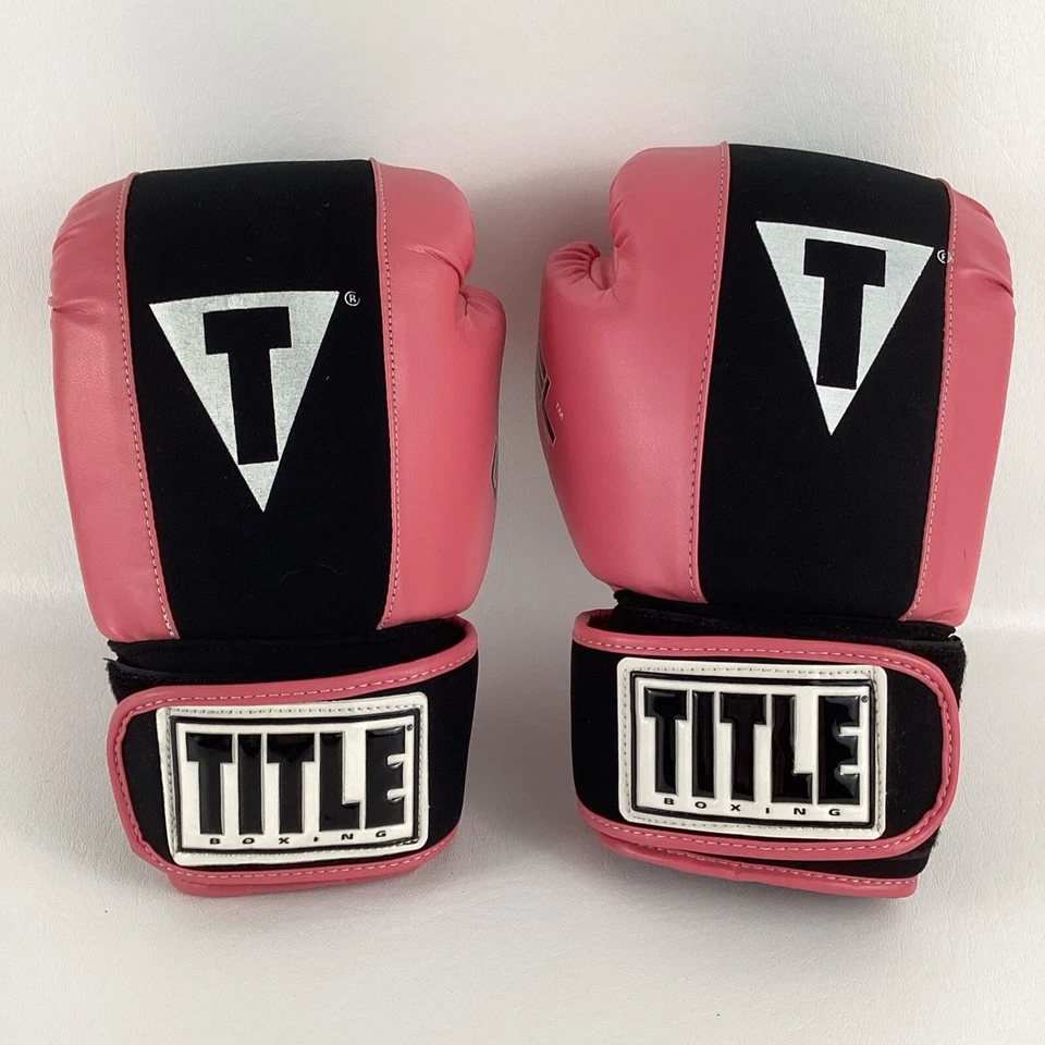 Guantes forzados en gel de boxeo Title talla mediana equipo deportivo atlético rosa Foto 1 de 4