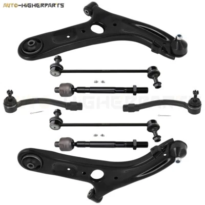 For 2011-2016 Hyundai Elantra 8 Pcs Front Lower Control Arms Tie Rod Ends - Image 1 of 4