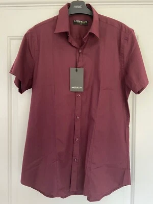 Kurzarmiges Herrenhemd Merish Aubergine. Größe. M - Bild 1 von 4