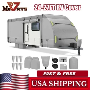 Travel Trailer RV Cover 24'-27' Waterproof Anti-UV 5-Ply Non-Woven Fabric Camper - Picture 1 of 8