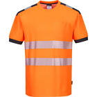 Portwest Pw3 Hi Vis Cotton Comfort Short Sleeve T Shirt Orange / Grey 3Xl