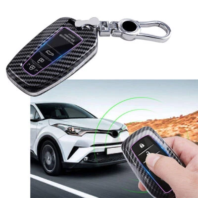 Remote Key Case Fob Carbon Fit Toyota Camry Corolla C-HR CHR Prado RAV4 Prius - Image 1 of 4