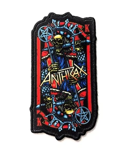 Anthrax Evil King Printed Sew / Iron On Patch EMBROIDERED Heavy Metal Rock Band - Picture 1 of 3