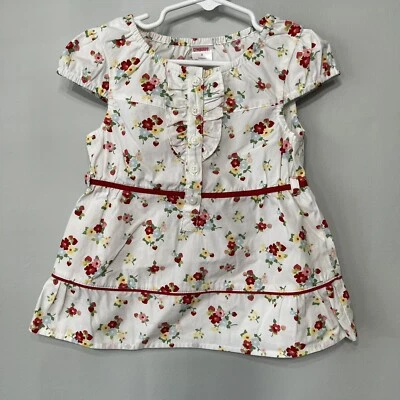 Camisa Gymboree Strawberry Farm Fields 3T Volantes Botón Floral 2007�� Nueva con Etiquetas Foto 1 de 4