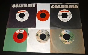 Lot of 6 classic rock 45 Manfred Mann Santana Doobie Brothers James Taylor ex - Picture 1 of 7