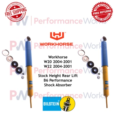 Bilstein B6 Series 0" Lift Rear Shock Absorber Pair Fits 01-04 Workhorse W20 W22 - Image 1 of 4