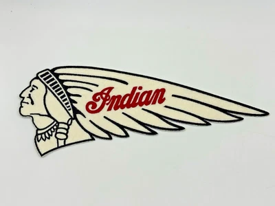 PARCHE DE MOTOCICLETA INDIO GILROY GENUINO CABEZA JEFE PARCHE BORDADO 11 X 4 Foto 1 de 4