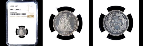 1870 10C NGC PR62CAMEO-RARE MUSEUM PIECE FINEST KNOWN POP1 WITH ONLY 1000 MINTAG Cover
