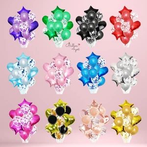 14 Helium Ballons Metallic Konfetti Luftballons zur Dekoration Farbe Frei wählen - Bild 1 von 23