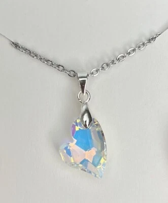 Collar colgante corazón cristal AB joyería para mujer niña regalo de cumpleaños Foto 1 de 4