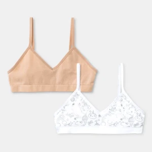 Girls' Unicorn 2pk Seamless Bra Cat & Jack™ Nude/White Size Small - Picture 1 of 1