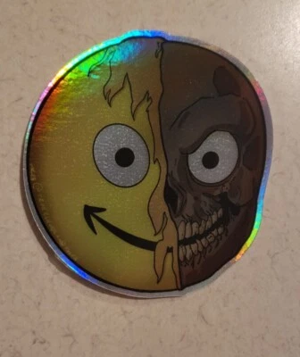 3" VINYL HOLOGRAPHIC SKULL STICKER - Image 1 of 2