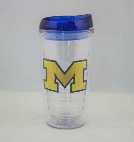 Michigan Wolverines NCAA Officially Licensed 16oz Tumbler w/Lid Cover
