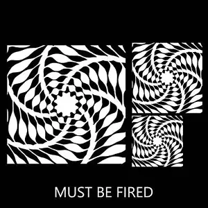 Optical Illusions Leaf Whirl White Fused Glass Decals - Picture 1 of 2