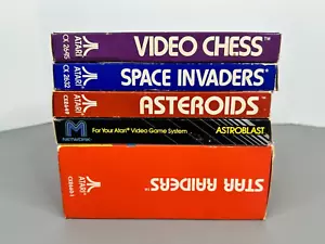 Lot of 5 Atari 2600 Boxed Games Space Invaders Asteroids Star Raiders Astroblast - Picture 1 of 16