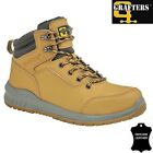 Mens GRAFTERS Leather Safety Boots Steel Toe Cap Work Hiking Shoes Ankle Trainer