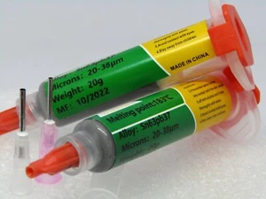 BGA Syringe Tin Solder Paste Leaded Sn63 Pb37 Melting Point 183C 20g Paste - Picture 1 of 9