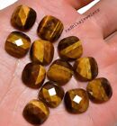 Natural Tiger Eye Loose Gemstones Cushion Shape Checker Cut Size In 11Mm To 15Mm