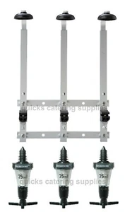 Optics Home Bar 3 Bottle Wall Mounted Bracket Rack & 25ml Solo Spirit Measures - Picture 1 of 3