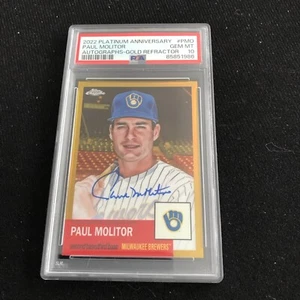Paul Molitor 2021 Topps Chrome Platinum Gold Auto Refractor 18/50 PSA 10 - Picture 1 of 2