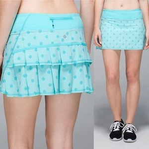 Lululemon Run: Pace Setter Skirt (Tall) Stripe Dot Printed Angel Blue, Size 4 - Picture 1 of 12