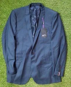 New Harry Brown Black Label Mens Tailored Fit Blue Blazer Jacket 44r  - Picture 1 of 3