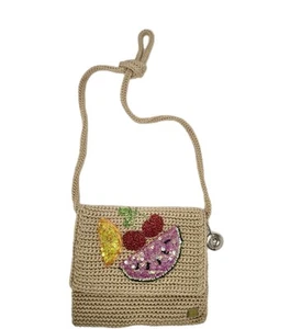 The Sak Crocheted Beaded Crossbody Bag Purse Crochet Knit Boho Multicolor Fruit - Picture 1 of 11