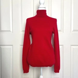 Charter Club 100% Cashmere Red Turtleneck Sweater LARGE Women's Luxury Old Money - Picture 1 of 7