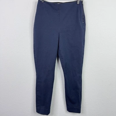 Everlane 裤子女式 4 海军蓝侧拉链踝弹力棉简约工作服 — 第 1/4 张图片