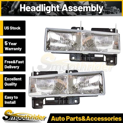 TYC 2pcs Left Right Headlight Assembly For Chevrolet C1500 Suburban 1992-1999 - Image 1 of 4