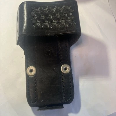 Suporte de rádio para cinto uso policial couro preto - Imagem 1 de 4