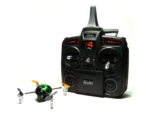 Walkera QR Green Ladybird V2 Quadcopter & DEVO F4 Transmitter FPV (Mode 1) QC500 - Image 1 of 4