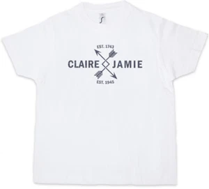 CLAIRE & JAMIE Kids Boys T-Shirt Outlander Scots Scotland Fraser Randall Love - Picture 1 of 1