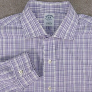 Brooks Brothers Regent Shirt Men 16-34 Button Up Plaid Purple Long Sleeve Supima - Picture 1 of 13